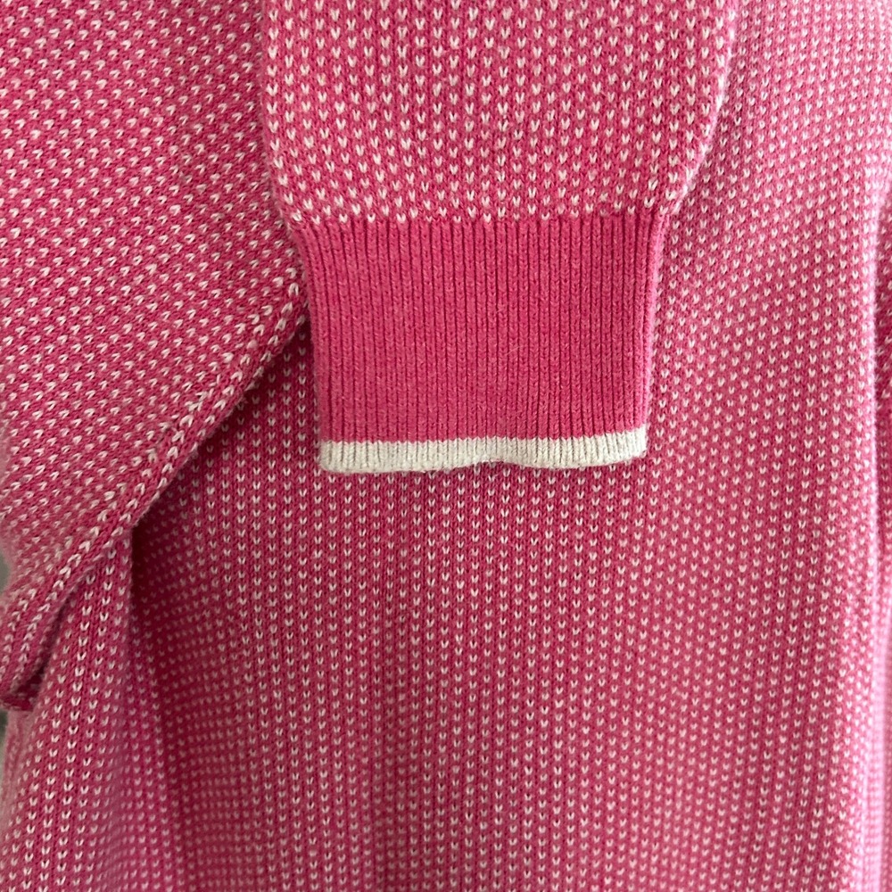 Vineyard Vines by Shep & Ian Pink Two-Tone Pattern Weave Textured Quarter Zip L - Picture 6 of 9